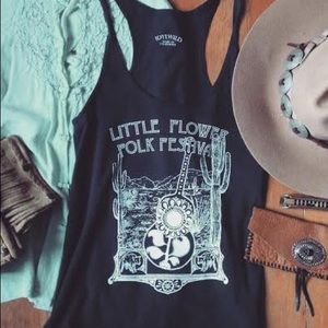 Little Flower Folk Festival Racer Tank Size Small